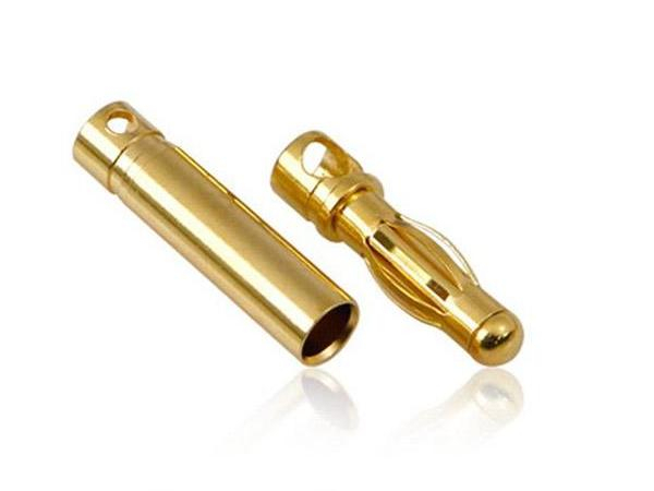 Konektor gold Ø 3,0mm złocony typu banan - komplet 