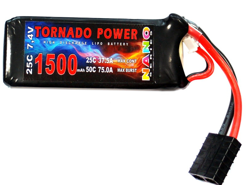 Pakiet LiPo Tornado Power 7,4V 1500mAh 25C NANO (TRAXXAS)