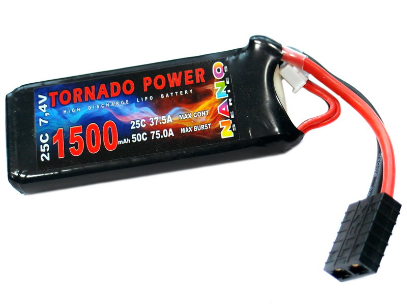 Pakiet LiPo Tornado Power 7,4V 1500mAh 25C NANO (TRAXXAS)