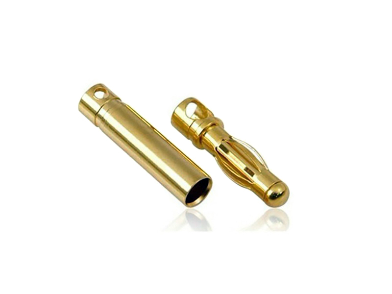 Konektor gold Ø 4,0mm złocony typu banan - gniazdo + wtyk - 100 kompletów