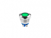 Kontrolka LED 18 mm 12V metal zielona EK5674