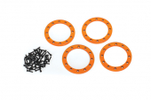8168A Traxxas: Pierścienie blokujące, pomarańczowe (2,2") (aluminium) (4)/ 2x10 CS 