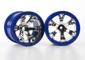 Wheels, Geode 2.2" (chrome, blue beadlock style) (12mm hex) (2)