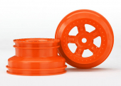 Wheels, SCT orange, beadlock style, dual profile (1.8" inner, 1.4" outer) (2)