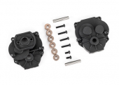 Gearbox housing (front & rear)/ 2x4mm BCS (with threadlock) (2)/ 2x8mm BCS (4)/ 3x16mm pins (2)