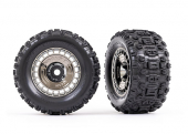 Tires and wheels, assembled, glued (3.8" black chrome wheels, black chrome wheel covers, Sledgehammer® tires, foam inserts) (2)