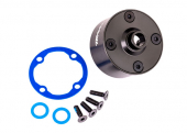 Carrier, differential (aluminum, dark titanium-anodized)/ differential bushing/ ring gear gasket/ 3x10mm CCS (4)