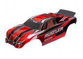 Body, Rustler® (also fits Rustler® VXL), red (painted, decals applied)