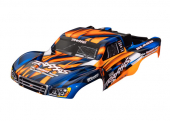 Body, Slash® 2WD (also fits Slash® VXL & Slash® 4X4), orange & blue (painted, decals applied)