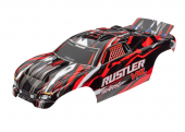 Body, Rustler® VXL, red (painted, decals applied)