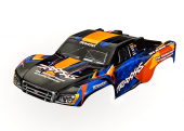 Body, Slash® VXL 2WD (also fits Slash® 4X4), orange & blue (painted, decals applied)