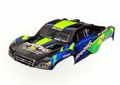 Body, Slash® VXL 2WD (also fits Slash® 4X4), green & blue (painted, decals applied)