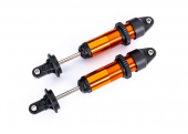 Shocks, GTX, medium (aluminum, orange-anodized) (fully assembled w/o springs) (2)