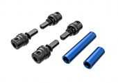 Driveshafts, center, male (steel) (4)/ driveshafts, center, female, 6061-T6 aluminum (blue-anodized) (front & rear)/ 1.6x7mm BCS (with threadlock) (4)