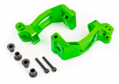 Caster blocks (c-hubs), 6061-T6 aluminum (green-anodized), left & right/ kingpin bushings (4)/ 3x20mm CS (with threadlock) (4)