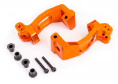 Caster blocks (c-hubs), 6061-T6 aluminum (orange-anodized), left & right/ kingpin bushings (4)/ 3x20mm CS (with threadlock) (4)