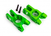 Carriers, stub axle, 6061-T6 aluminum (green-anodized) (left and right)/ 3x18mm CS (with threadlock) (2)