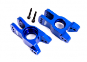 Carriers, stub axle, 6061-T6 aluminum (blue-anodized) (left and right)/ 3x18mm CS (with threadlock) (2)