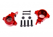 Steering blocks, 6061-T6 aluminum (red-anodized), left & right)/ steering block arms (2)/ 4x16mm BCS (with threadlock) (4)/ 3x18mm CS (2)/ 3x10mm BCS (with threadlock) (4)/ M3x0.5mm NL (2)