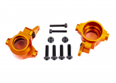 Steering blocks, 6061-T6 aluminum (orange-anodized), left & right/ steering block arms (2)/ 4x16mm BCS (with threadlock) (4)/ 3x18mm CS (2)/ 3x10mm BCS (with threadlock) (4)/ M3x0.5mm NL (2)