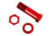 Servo saver post/ adjuster nut/ locknut (red-anodized, 6061-T6 aluminum) (1 each)
