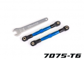 Toe links, front (TUBES blue-anodized, 7075-T6 aluminum, stronger than titanium) (2) (assembled with rod ends and hollow balls)/ aluminum wrench (1)