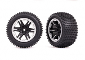 Tires & wheels, assembled, glued (2.8") (RXT black & satin wheels, Alias® tires, foam inserts) (2WD electric rear) (2) (TSM® rated)