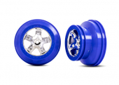 Wheels, SCT chrome, blue beadlock style, dual profile (2.2" outer 3.0" inner) (2) (4WD front/rear, 2WD rear only)