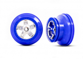 Wheels, SCT chrome, blue beadlock style, dual profile (2.2” outer, 3.0” inner) (2) (2WD front only)