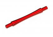 Axle, wheelie bar, 6061-T6 aluminum (red-anodized) (1)/ 3x12 BCS (with threadlock) (2)