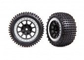 Tires & wheels, assembled (2.2" graphite gray, satin chrome beadlock wheels, Alias® 2.2" tires) (2) (Bandit® rear, medium compound with foam inserts)
