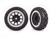 Tires & wheels, assembled (2.2" graphite gray, satin chrome beadlock wheels, Anaconda® 2.2" tires with foam inserts) (2) (Bandit® front)