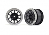 Wheels, 2.2" (graphite gray, satin chrome beadlock) (2) (Bandit® rear)