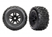 Tires and wheels, assembled, glued (3.8" black wheels, Sledgehammer® tires, foam inserts) (2)