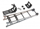 Wheelie bar, black chrome (assembled)/ wheelie bar mount