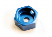 Brake adapter, hex aluminum (blue) (for T-Maxx® steel constant-velocity center driveshafts)