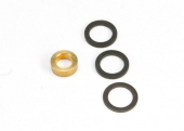 Washer, 7x10x1.0 (2), 7x10x0.5 (1) black steel (shims for flywheel spacing), Washer, 5x8.2.8 brass (1) (shim for clutch bell spacing) for Revo Big Block Kit