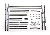 Side trim, left & right (black)/ side trim retainers (8)/ door handles, left, right, & rear/ door handle mount/ 1.6x5 BCS (self-tapping) (42)