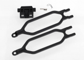 6727 Traxxas: Hold down, battery (2)/ hold down retainer/ battery post/ angled body clip 