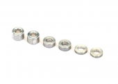 Aluminum spacers: 3x6x1.5mm (2)/ 3x6x2.5mm (1)/ 3x6x3.8mm (2)