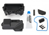 Box, receiver (sealed) (steering servo mount)/ receiver cover/ access plug/ foam pads/ silicone grease/ 2.5x10 CS (3)