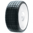 1/8 DLM2 Tires, Mounted with White Wheel (2)