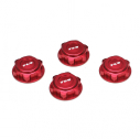 Covered 17mm Wheel Nuts, Aluminum, Red: 8/T 2.0