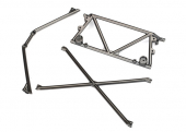 Tube chassis, center support/ cage top/ rear cage support (satin black chrome-plated)