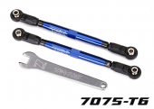 Toe links, front, Unlimited Desert Racer® (TUBES blue-anodized, 7075-T6 aluminum, stronger than titanium) (102mm) (2) (assembled with rod ends and hollow balls)/ aluminum wrench, 7mm (1)