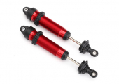 Shocks, GTR, 139mm, aluminum (red-anodized) (fully assembled w/o springs) (rear, threaded) (2)