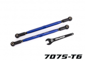 Toe links, front (TUBES blue-anodized, 7075-T6 aluminum, stronger than titanium) (2) (for use with #7895 X-Maxx® WideMaxx® suspension kit)