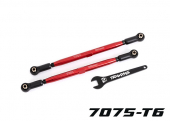 Toe links, front (TUBES red-anodized, 7075-T6 aluminum, stronger than titanium) (2) (for use with #7895 X-Maxx® WideMaxx® suspension kit)