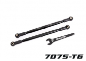 Toe links, front (TUBES black-anodized, 7075-T6 aluminum, stronger than titanium) (2) (for use with #7895 X-Maxx® WideMaxx® suspension kit)