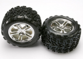 5174 Traxxas: Tires/Wheels Assembled SS Chrome Revo/Maxx